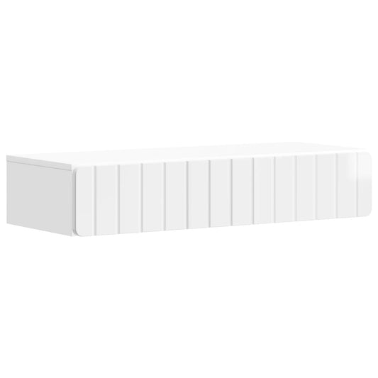 Tavolino da Parete Laterale Bianco Lucido 87,5 x 34,5 x 17 cm | homemem39
