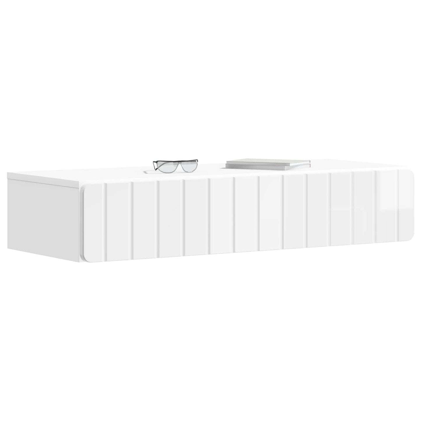 Tavolino da Parete Laterale Bianco Lucido 87,5 x 34,5 x 17 cm | homemem39