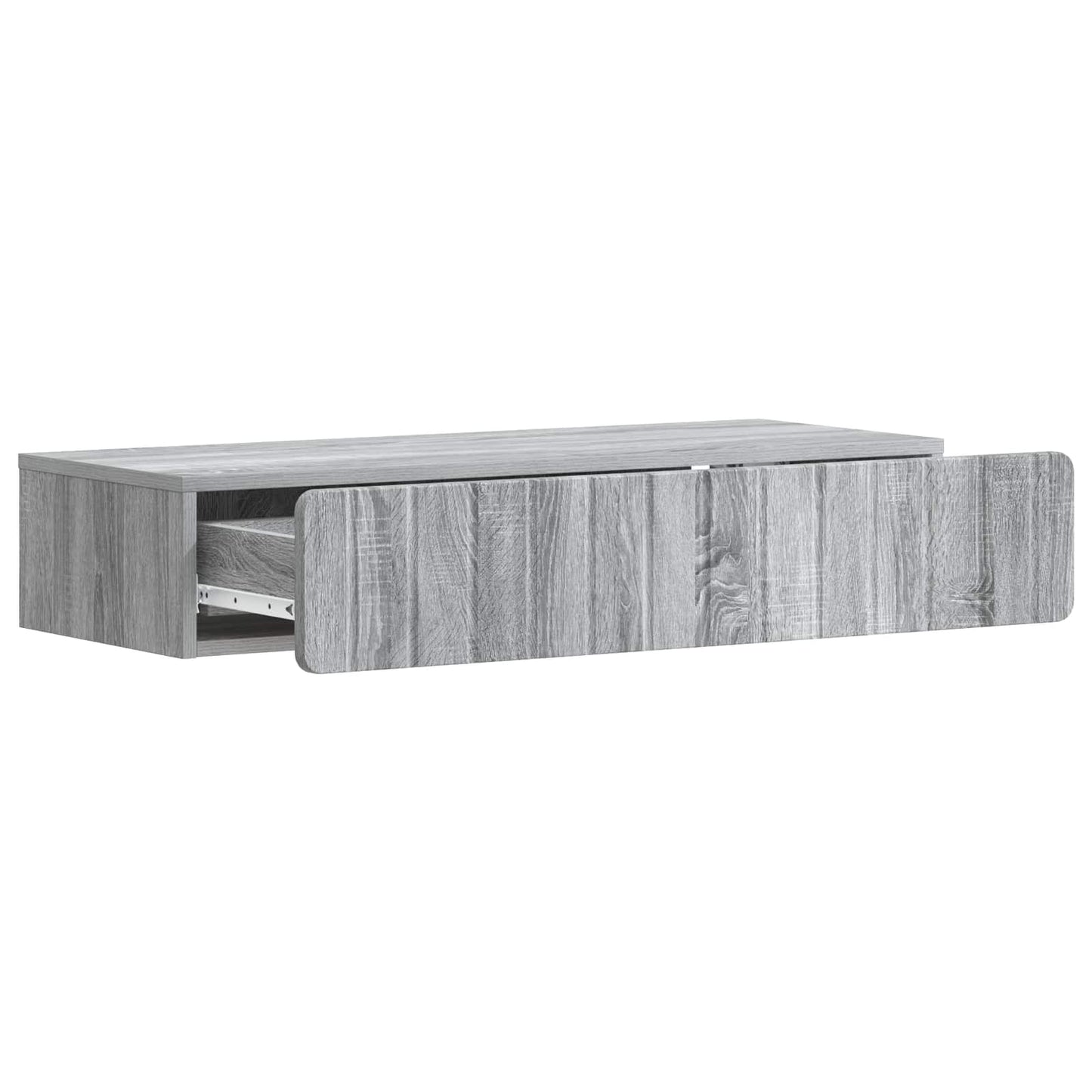 Tavolino da Parete Laterale Grigio Sonoma 87,5 x 34,5 x 17 cm