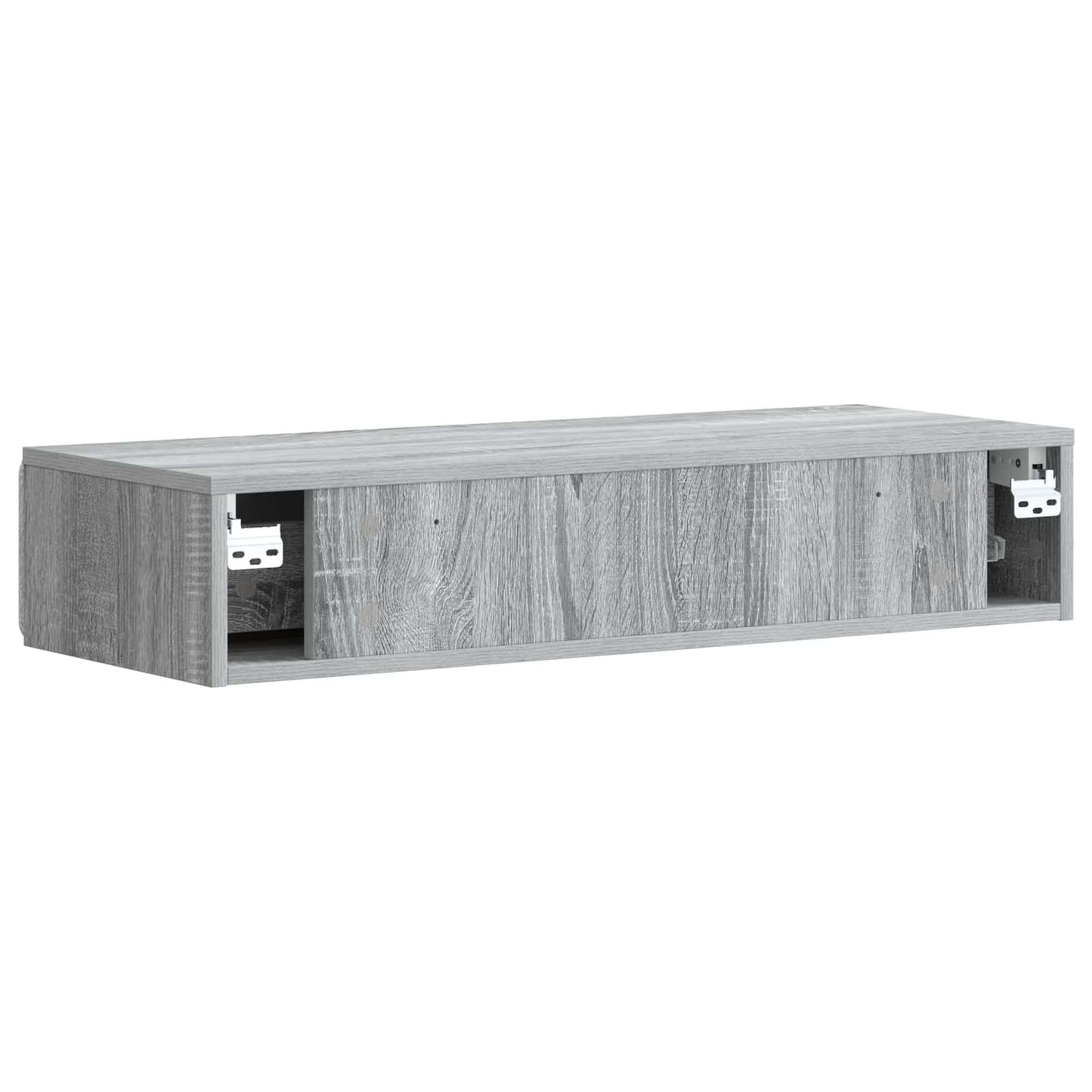 Tavolino da Parete Laterale Grigio Sonoma 87,5 x 34,5 x 17 cm
