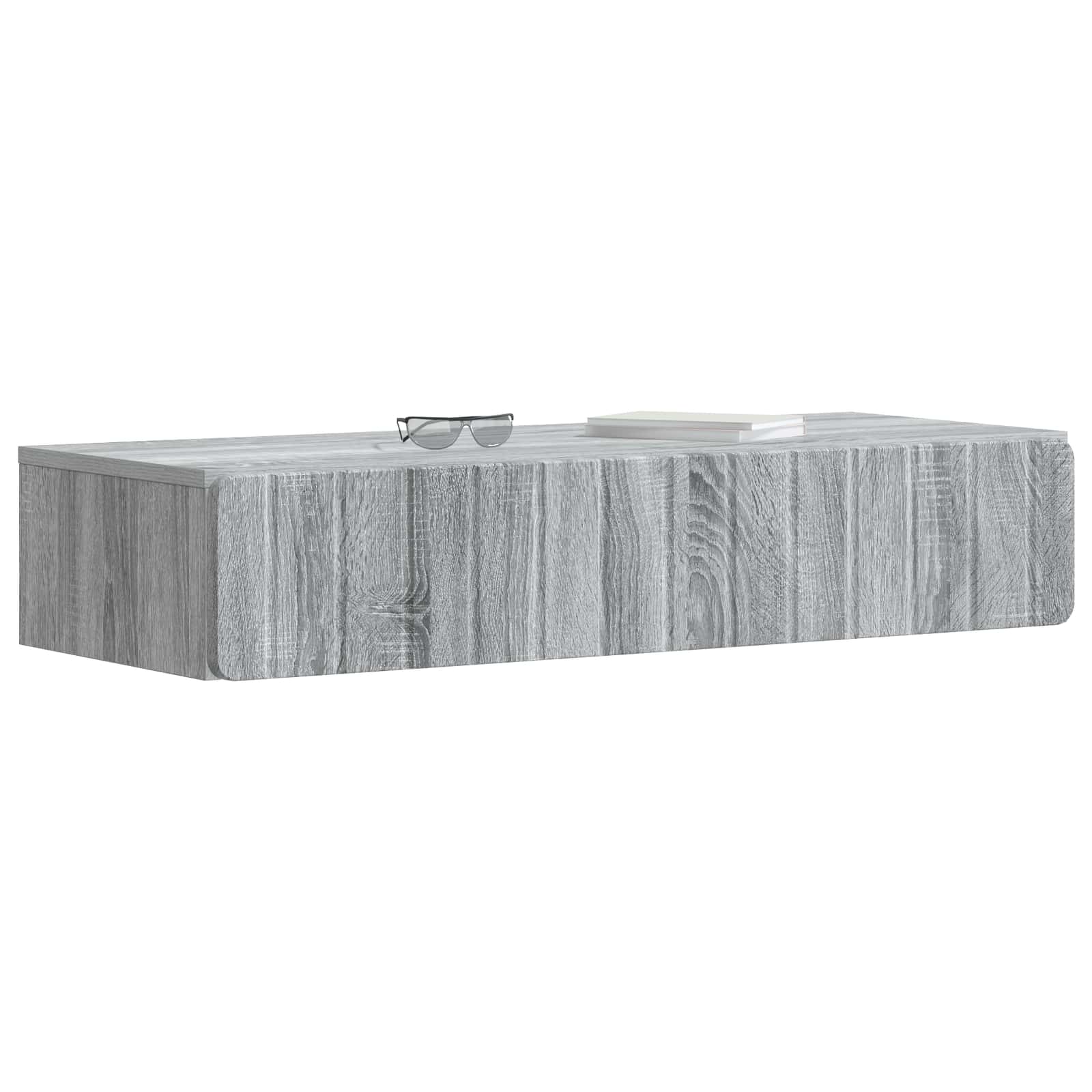 Tavolino da Parete Laterale Grigio Sonoma 87,5 x 34,5 x 17 cm | homemem39