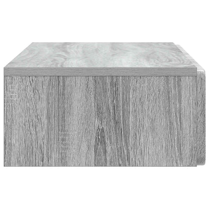 Tavolino da Parete Laterale Grigio Sonoma 87,5 x 34,5 x 17 cm