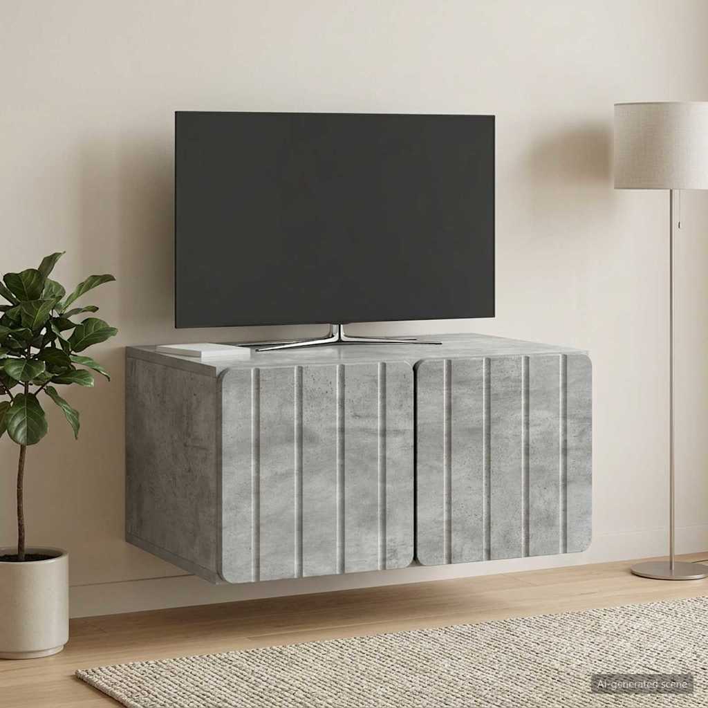Mobile Porta TV da Muro 59,5 x 41 x 30 cm Grigio Cemento