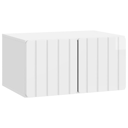 Mobile Porta TV da Muro Bianco Lucido 59,5 x 41 x 30 cm