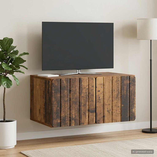 Mobile Porta TV da Muro 59,5 x 41 x 30 cm Legno antico