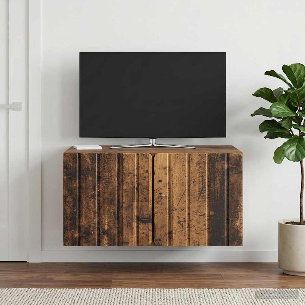 Mobile Porta TV da Muro 59,5 x 41 x 30 cm Legno antico