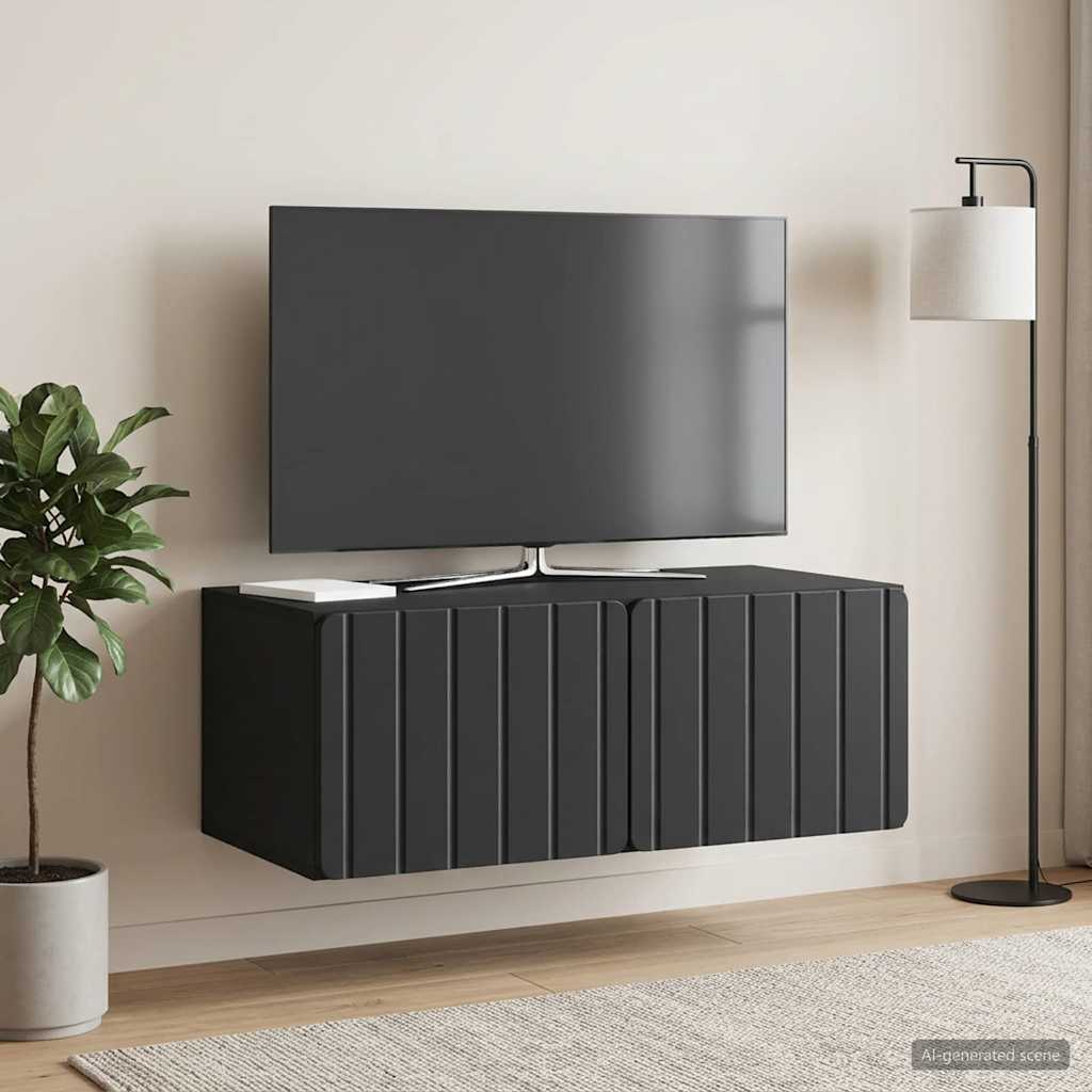 Mobile Porta TV da Muro 78,5 x 41 x 30 cm Nero