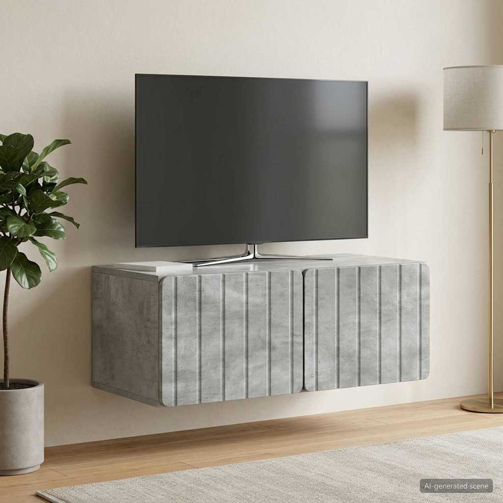Mobile Porta TV da Muro 78,5 x 41 x 30 cm Grigio Cemento