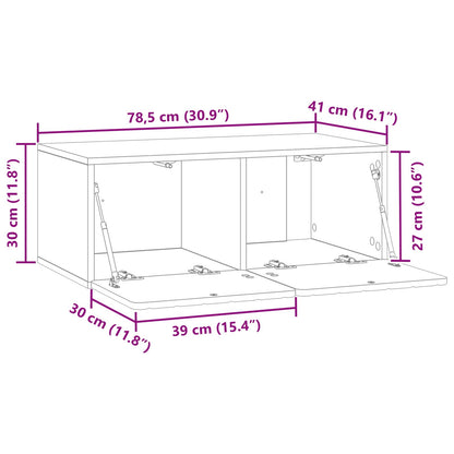 Mobile Porta TV da Muro Grigio Cemento 78,5 x 41 x 30 cm | homemem39