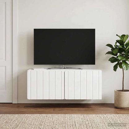Mobile Porta TV da Muro Bianco Lucido 78,5 x 41 x 30 cm