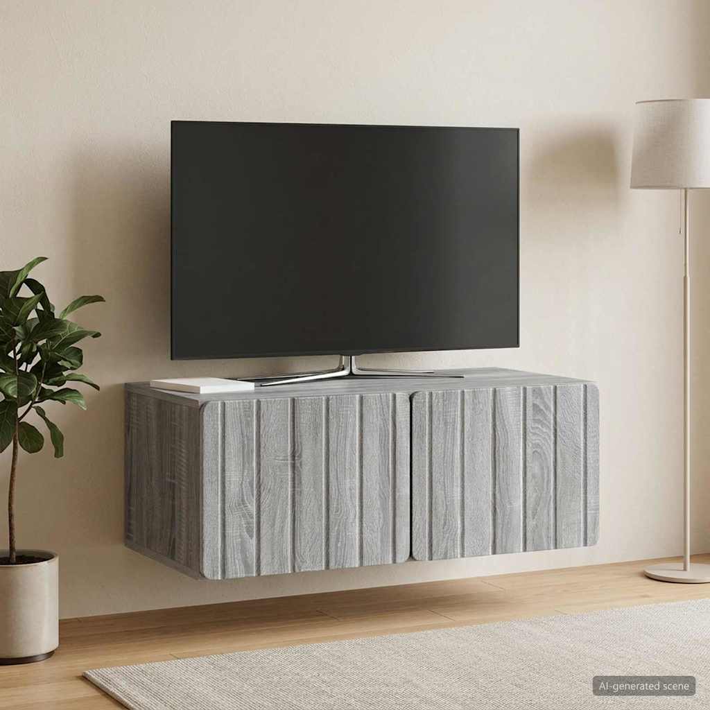 Mobile Porta TV da Muro 78,5 x 41 x 30 cm Sonoma grigio