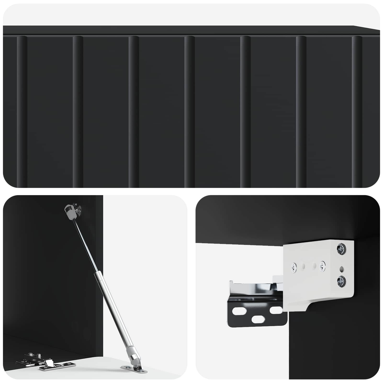 Mobile Porta TV da Muro Montaggio a parete Nero 98 x 41 x 30 cm | homemem39