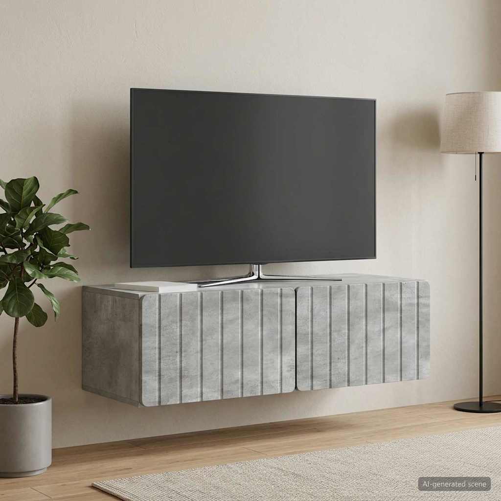 Mobile Porta TV da Muro 98 x 41 x 30 cm Grigio Cemento