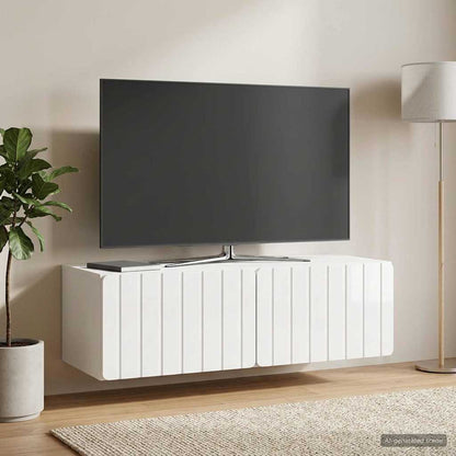 Mobile Porta TV da Muro 98 x 41 x 30 cm Bianco Lucido