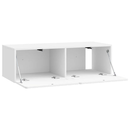 Mobile Porta TV da Muro Bianco Lucido 98 x 41 x 30 cm