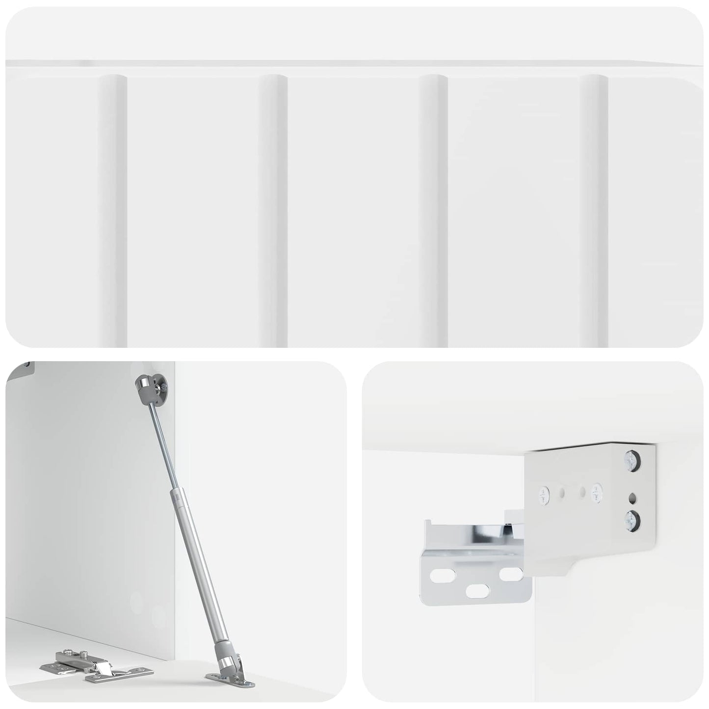 Mobile Porta TV da Muro 59,5 x 31 x 30 cm Bianco Lucido