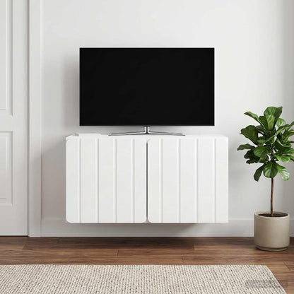 Mobile Porta TV da Muro 59,5 x 31 x 30 cm Bianco Lucido