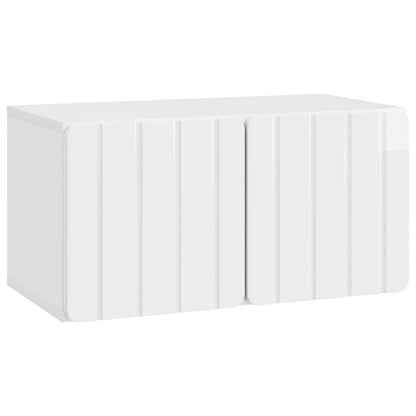 Mobile Porta TV da Muro 59,5 x 31 x 30 cm Bianco Lucido