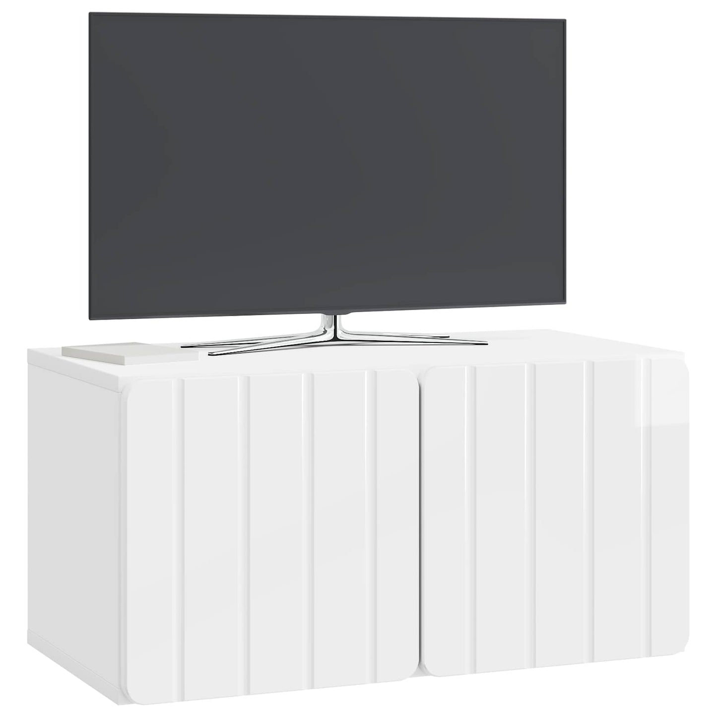 Mobile Porta TV da Muro Bianco Lucido 59,5 x 31 x 30 cm