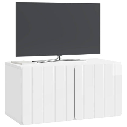 Mobile Porta TV da Muro 59,5 x 31 x 30 cm Bianco Lucido