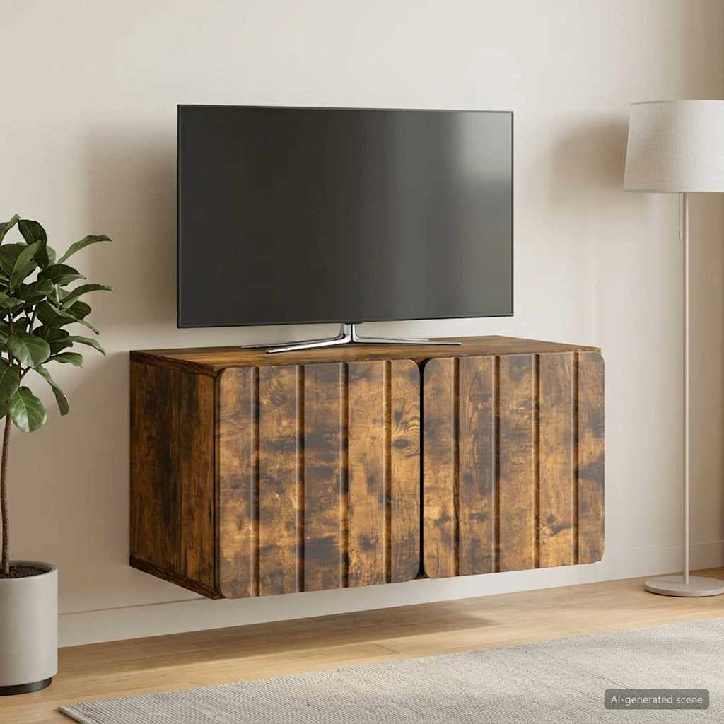 Mobile Porta TV da Muro 59,5 x 31 x 30 cm Rovere Fumo