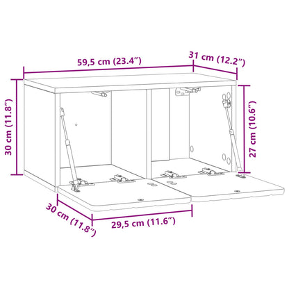 Mobile Porta TV da Muro Legno antico 59,5 x 31 x 30 cm | homemem39