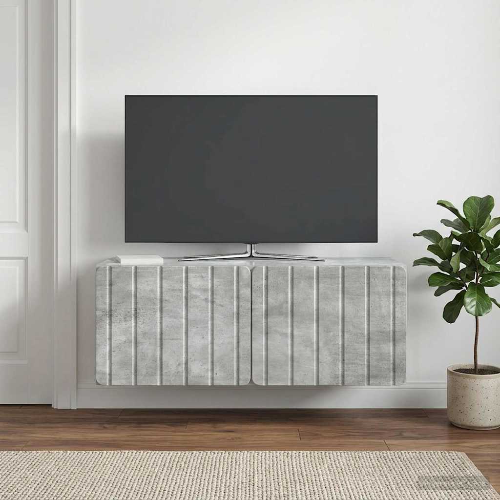 Mobile Porta TV da Muro 78,5 x 31 x 30 cm Grigio Cemento