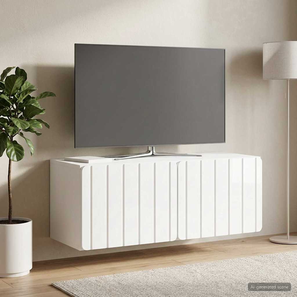 Mobile Porta TV da Muro 78,5 x 31 x 30 cm Bianco Lucido