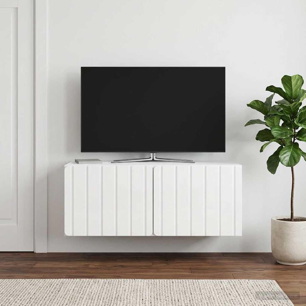 Mobile Porta TV da Muro 78,5 x 31 x 30 cm Bianco Lucido