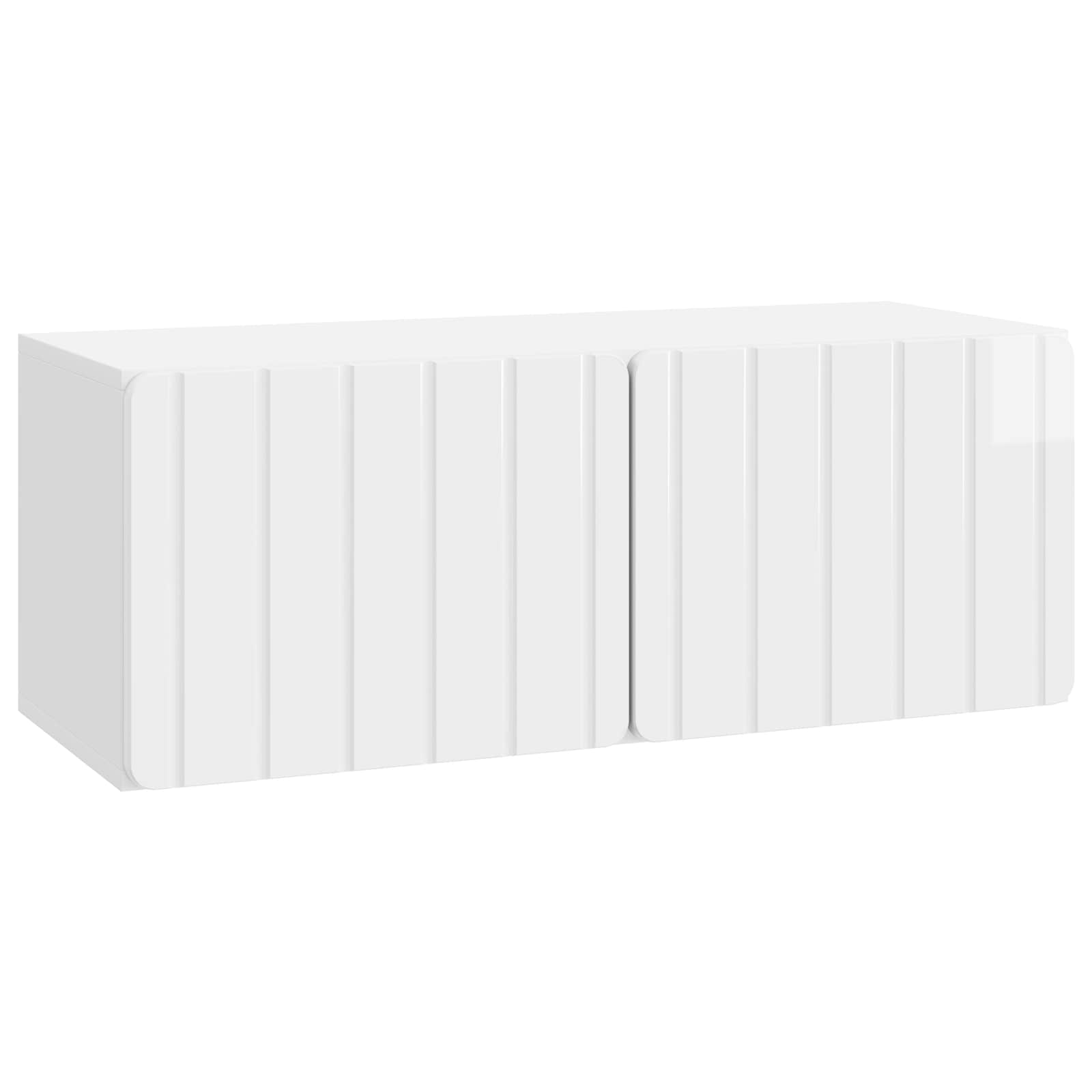 Mobile Porta TV da Muro Bianco Lucido 78,5 x 31 x 30 cm | homemem39