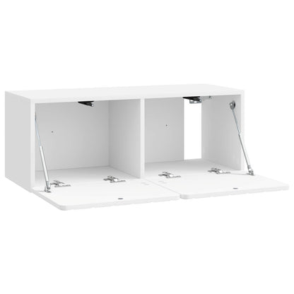 Mobile Porta TV da Muro Bianco Lucido 78,5 x 31 x 30 cm