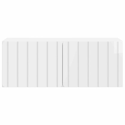 Mobile Porta TV da Muro Bianco Lucido 78,5 x 31 x 30 cm | homemem39