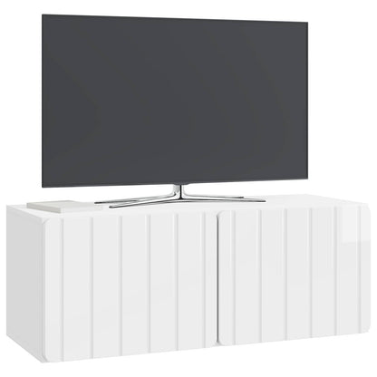 Mobile Porta TV da Muro Bianco Lucido 78,5 x 31 x 30 cm | homemem39