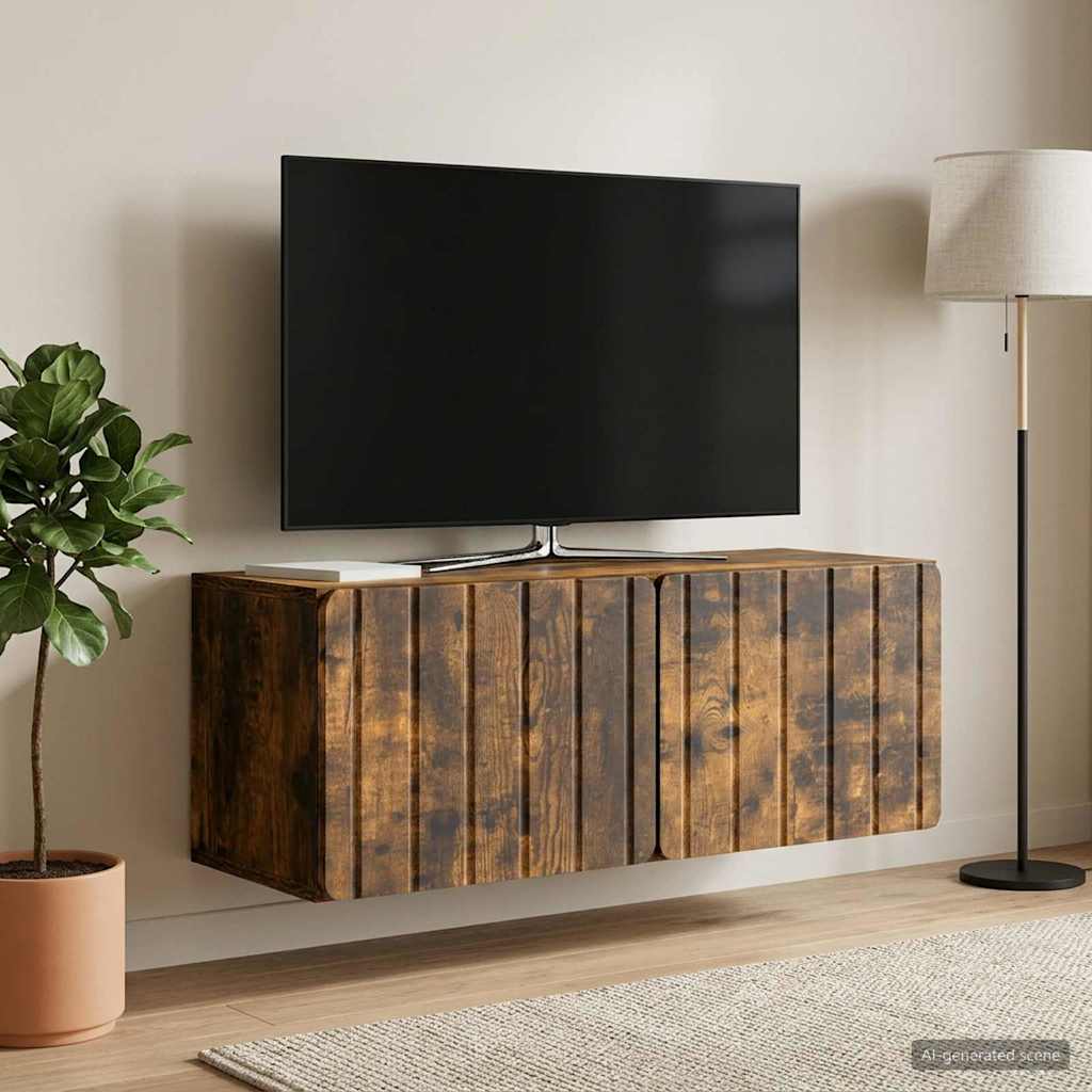 Mobile Porta TV da Muro 78,5 x 31 x 30 cm Rovere Fumo