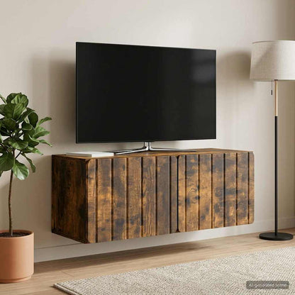 Mobile Porta TV da Muro 78,5 x 31 x 30 cm Rovere Fumo