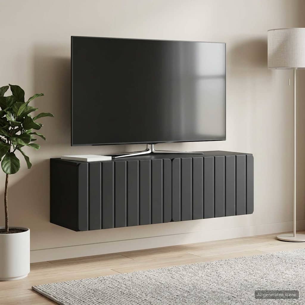 Mobile Porta TV da Muro 98 x 31 x 30 cm Nero