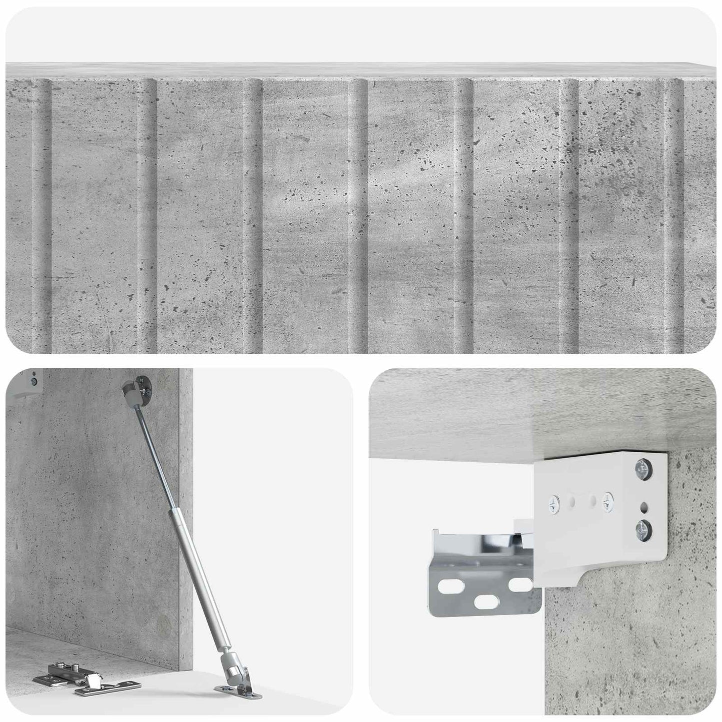 Mobile Porta TV da Muro 98 x 31 x 30 cm Grigio Cemento