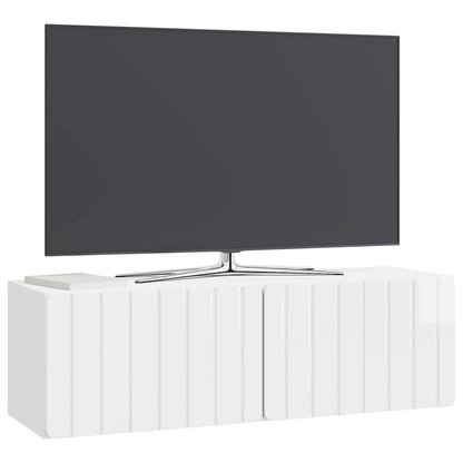 Mobile Porta TV da Muro Bianco Lucido 98 x 31 x 30 cm | homemem39