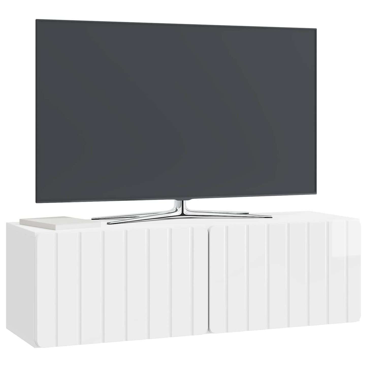Mobile Porta TV da Muro Bianco Lucido 98 x 31 x 30 cm