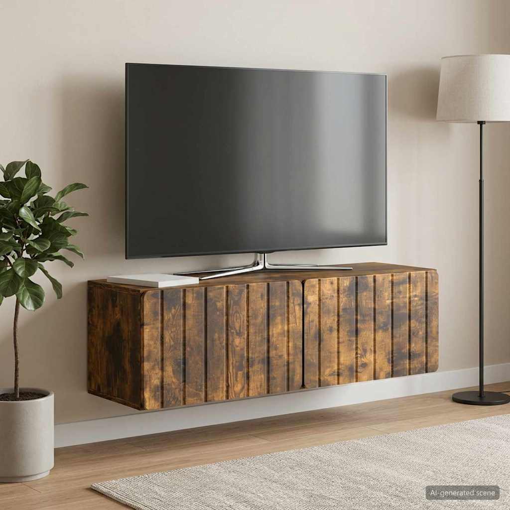 Mobile Porta TV da Muro 98 x 31 x 30 cm Rovere Fumo