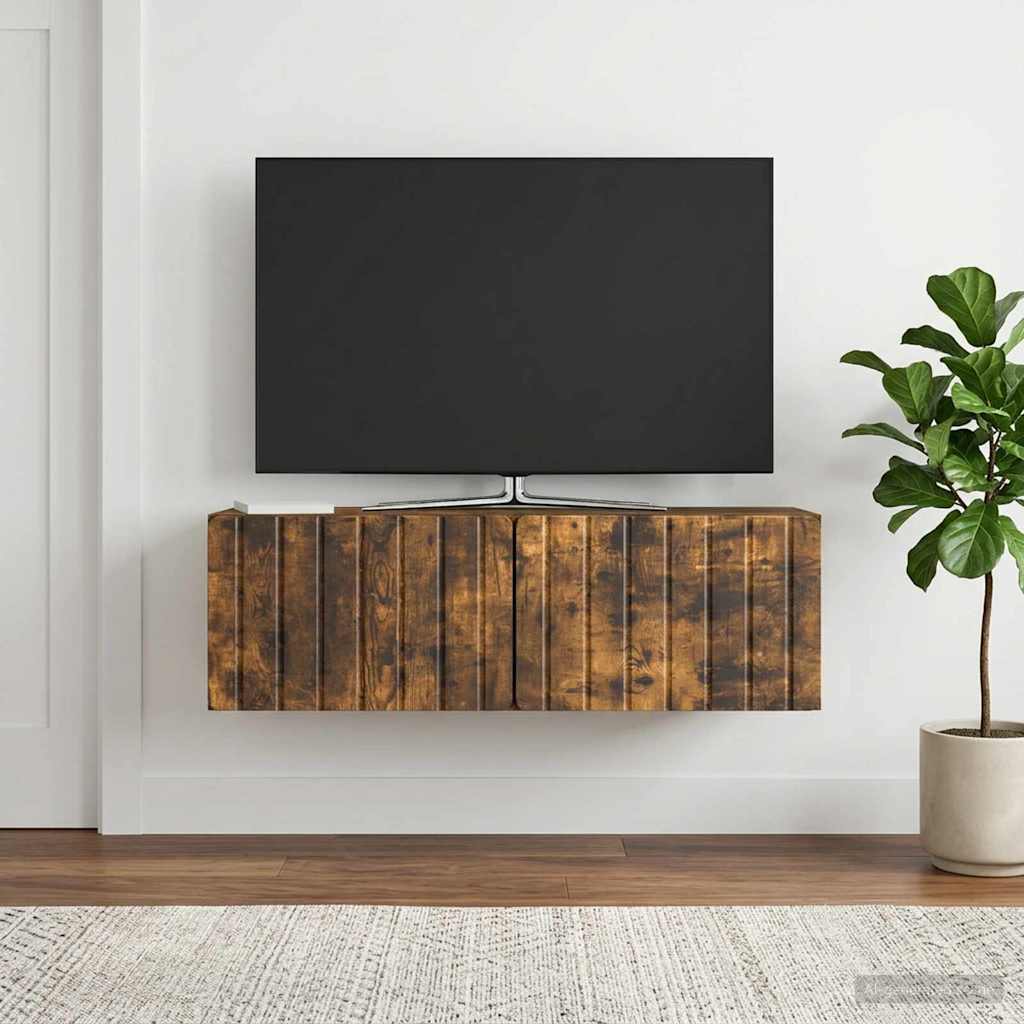 Mobile Porta TV da Muro 98 x 31 x 30 cm Rovere Fumo