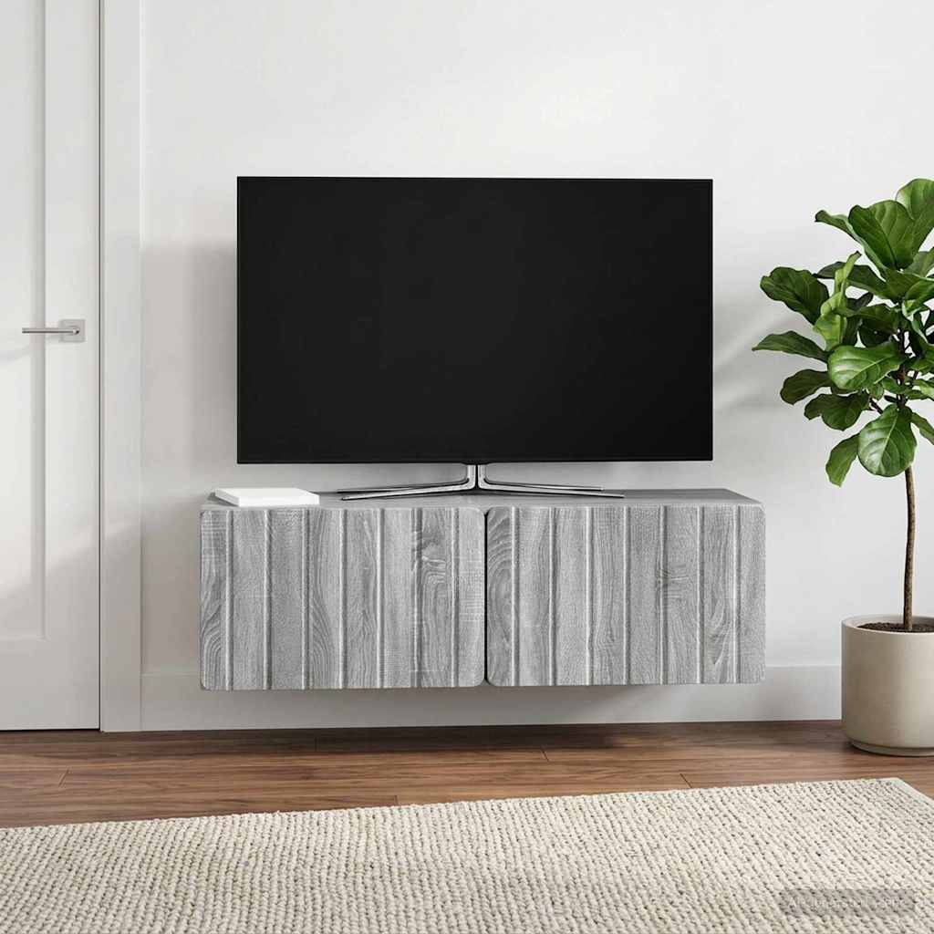 Mobile Porta TV da Muro 98 x 31 x 30 cm Sonoma grigio