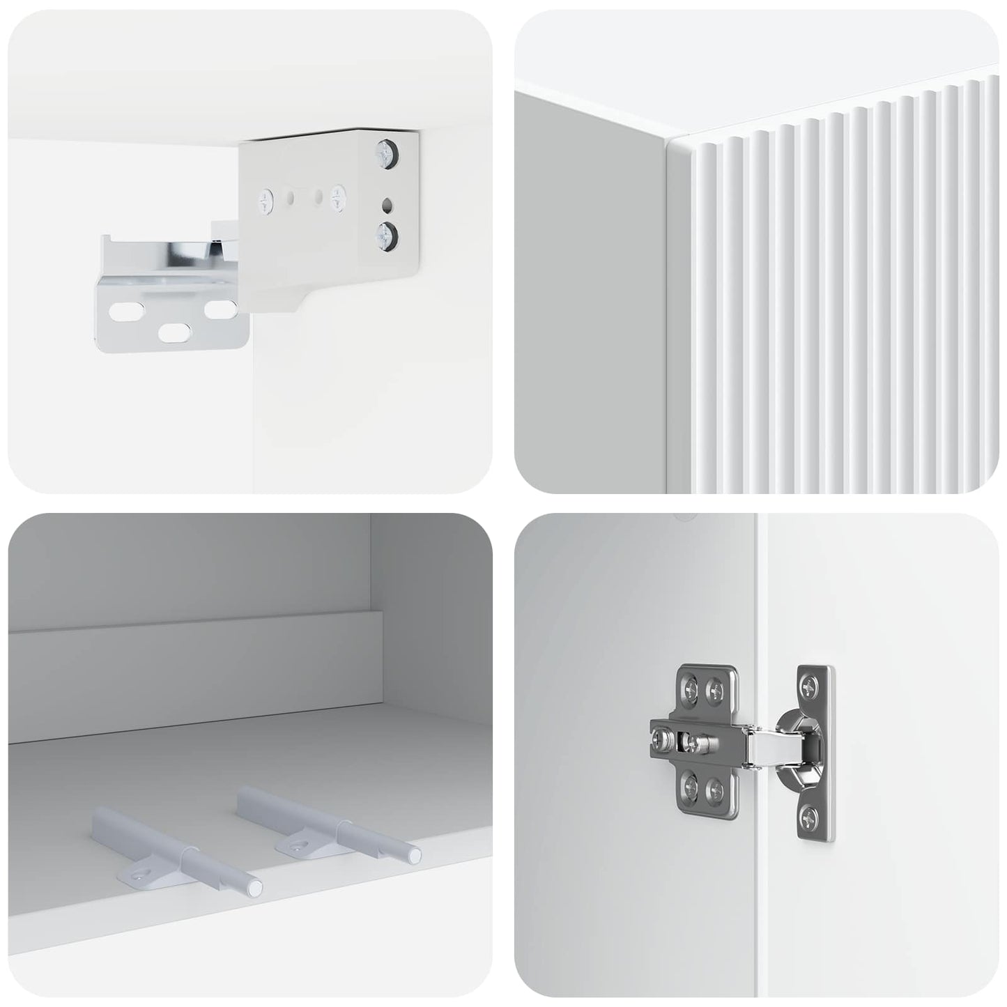 Mobiletto a muro Bianco 66 x 34,5 x 90 cm Legno ingegnerizzato | homemem39