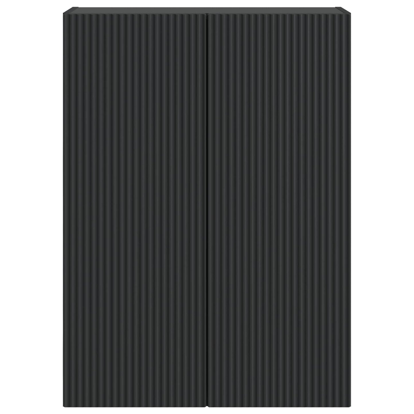 Mobiletto a muro Nero 66 x 34,5 x 90 cm Legno ingegnerizzato | homemem39