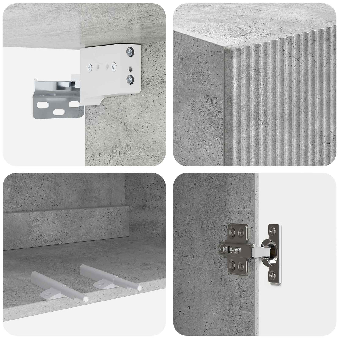 Mobiletto a muro Grigio Cemento 66 x 34,5 x 90 cm | homemem39