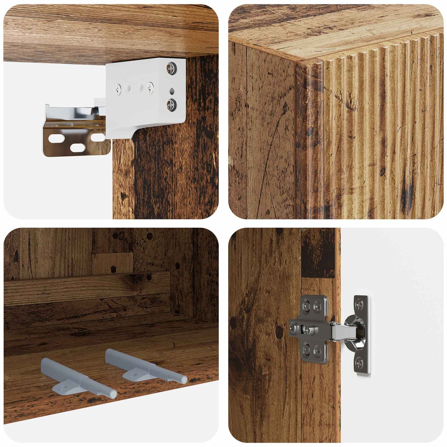 Mobiletto a muro Legno antico 66 x 34,5 x 90 cm | homemem39