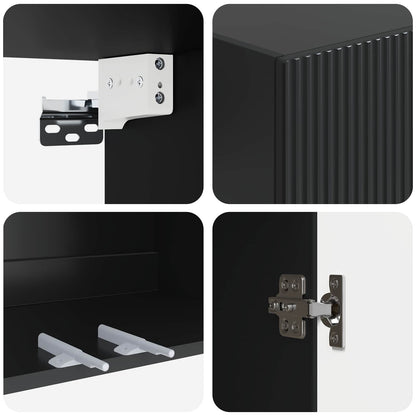 Mobiletto a muro Nero 59 x 31 x 60 cm Legno ingegnerizzato | homemem39