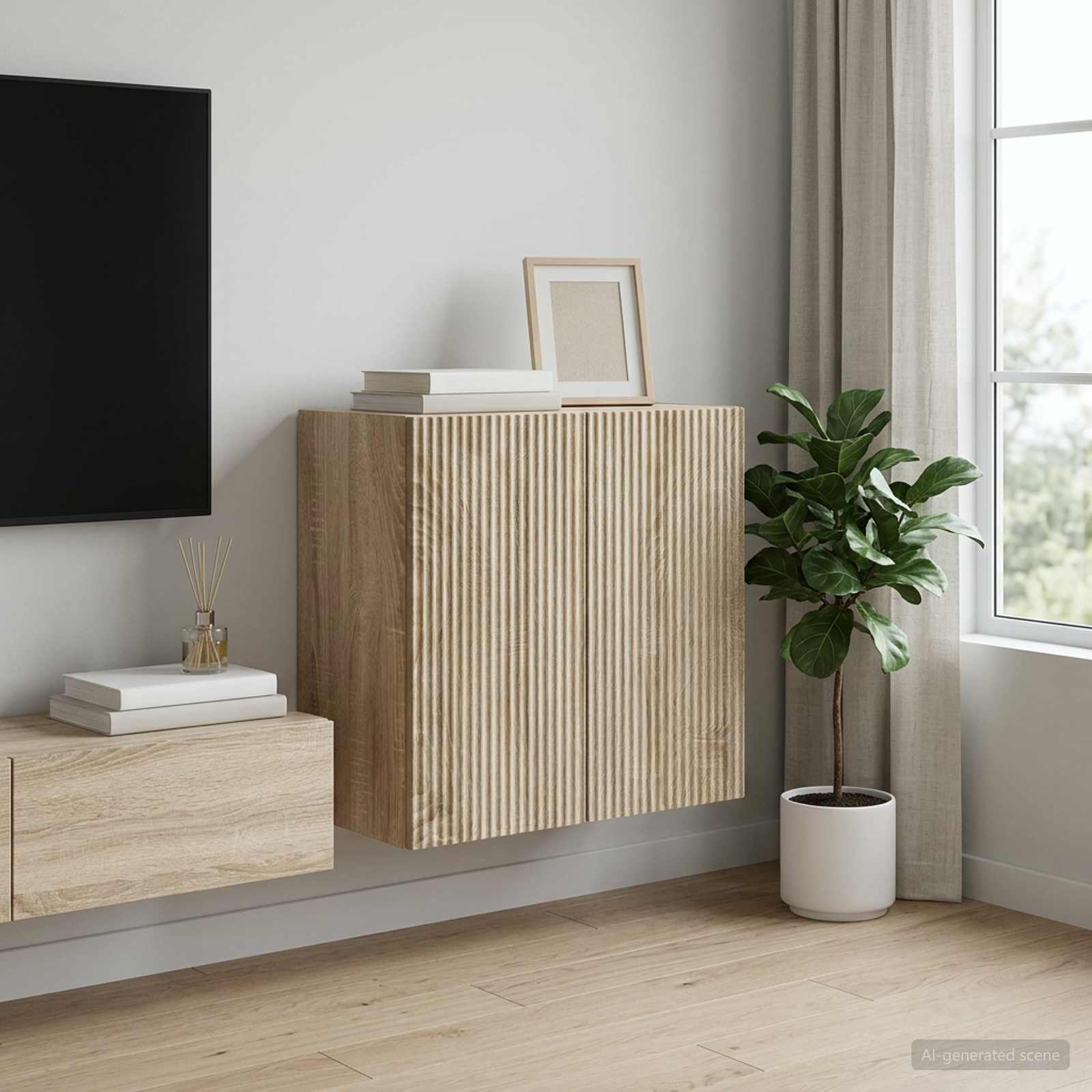 Mobiletto a muro Rovere Sonoma 59 x 31 x 60 cm | homemem39