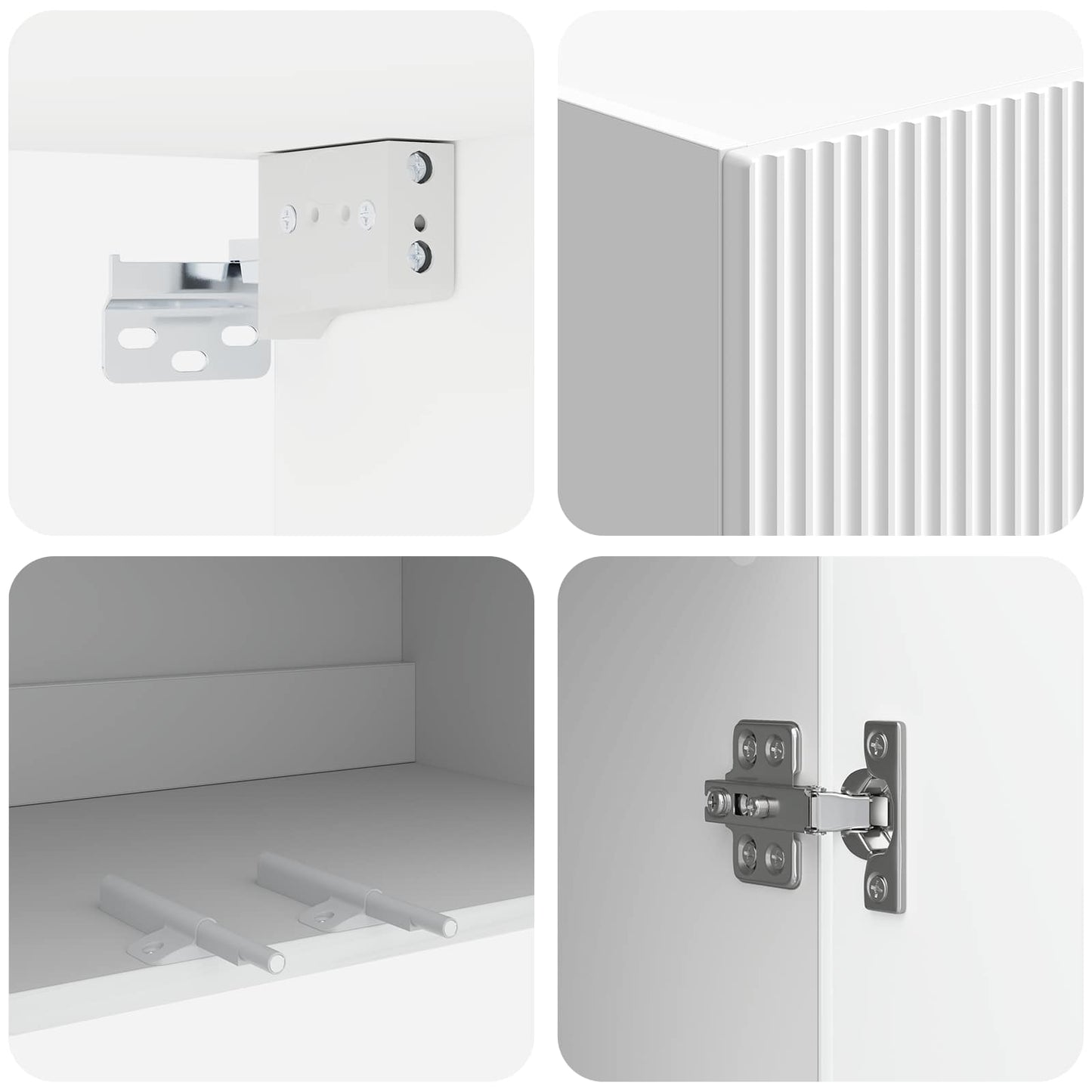 Mobiletto a muro Bianco Lucido 59 x 31 x 60 cm | homemem39