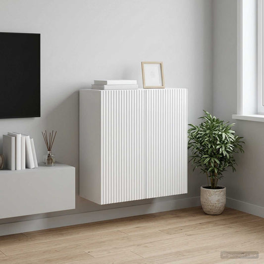 Mobiletto a muro Bianco Lucido 59 x 31 x 60 cm | homemem39
